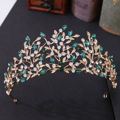 Vintage Rhinestone Headdress Crown Alloy Hair Accessories Stage Party Accessories Bold&Bright 0 Bold&Bright