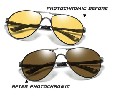 New Trend Intelligent Aviation Photochromic Polarized Men Day Night Vision Driving eprolo New Trend Intelligent Aviation Photochromic Bold&Bright