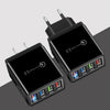 USB Charger Quick Charge 3.0 4 Phone Adapter For Tablet Portable Wall Mobile Charger Fast Charger - Bold&Bright USB Charger Quick Charge 3.0 4 Phone Adapter For Tablet Portable Wall Mobile Charger Fast Charger EU-Full-black-Q1pc  Bold&Bright 11.38