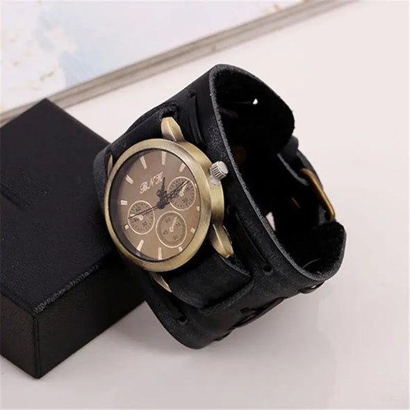 Accessories Foreign Trade Watches Retro Cowhide Watches Punk Watches Men'S Wrist Watches - Bold&Bright Accessories Foreign Trade Watches Retro Cowhide Watches Punk Watches Men'S Wrist Watches Black  Bold&Bright 18.69