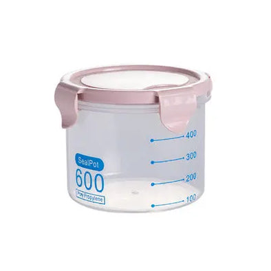 Transparent Plastic Sealed Jar Refrigerator  Grain Storage Box Food Storage Tank eprolo Transparent Plastic Sealed Jar Refrigerator Bold&Bright Small-600ML-Pink 10.38