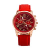 Three eye watches, retro GENEVA, Geneva students, couples, watches, men's belts, quartz trends watches - Bold&Bright Three eye watches, retro GENEVA, Geneva students, couples, watches, men's belts, quartz trends watches Red  Bold&Bright 7.07