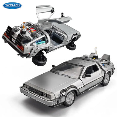 Welly 1:24 Diecast Alloy Model Car DMC-12 delorean back to the future Time Machine Metal Toy Car For Kid Toy Gift Collection eprolo Welly 1:24 Diecast Alloy Model Car Bold&Bright