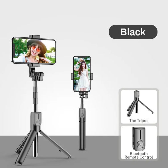 Wireless Bluetooth-compatible Selfie  Led Ring Light Foldable Tripod iPhone eprolo Wireless Bluetooth-compatible Selfie Bold&Bright Black-no-light 25.92