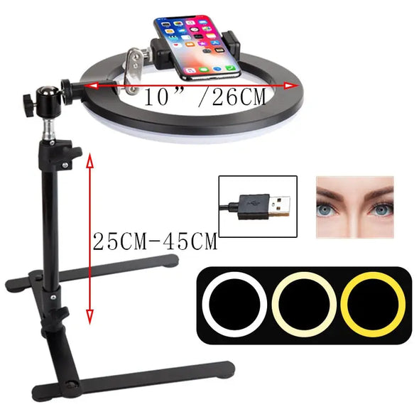 Video Youtube Fill Ring Light Lamp Live COOK 26CM Photography Lighting Phone eprolo Video Youtube Fill Ring Light Lamp Live Bold&Bright black-no-bluetooth 71.96