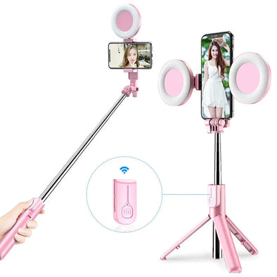 Wireless Bluetooth-compatible Selfie  Led Ring Light Foldable Tripod iPhone eprolo Wireless Bluetooth-compatible Selfie Bold&Bright