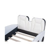 Twin Size Race Car-Shaped Platform Bed with Wheels, White eprolo Twin Size Race Car-Shaped Bold&Bright