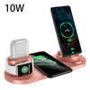 Wireless Charger For IPhone Fast Charger For Phone Fast Charging Pad For Phone Watch 6 In 1 Charging Dock Station - Bold&Bright Wireless Charger For IPhone Fast Charger For Phone Fast Charging Pad For Phone Watch 6 In 1 Charging Dock Station Pink-10w-USB  Bold&Bright 45.56