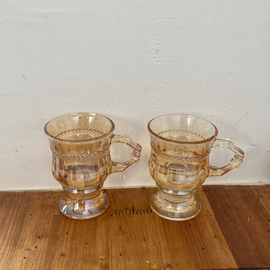 Mini Champagne Vintage Amber Glass Embossed Mugs Bold&Bright 0 Bold&Bright