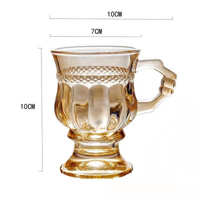 Mini Champagne Vintage Amber Glass Embossed Mugs Bold&Bright 0 Bold&Bright Amber-cup 9.80