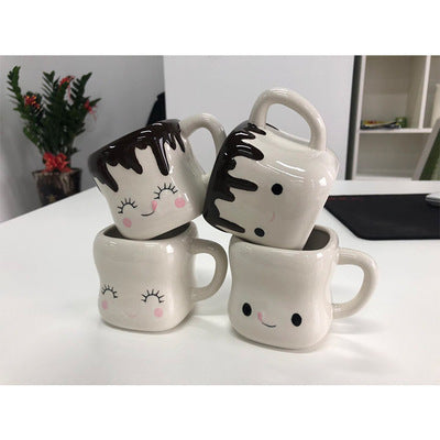 Marshmallow Ceramic Mugs White And Black