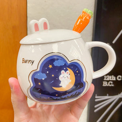 Korean Cartoon Creative Radish Rabbit Mugs Bold&Bright 0 Bold&Bright White 24.16