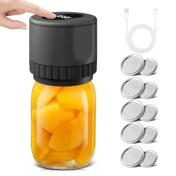 Cordless Automatic Jar Sealer Kit Bold&Bright Magic Electric Mason Jar Sealer Bold&Bright Black 43.54