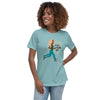 Women's Relaxed T-Shirt Bold&Bright  Bold&Bright Heather-Blue-Lagoon-3XL 29.50